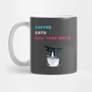 Coffee cats and yoga mats funny yoga and cat drawing Mug